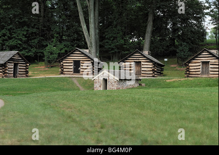 Soldier cabins at Valley Forge National Park Stock Photo - Alamy