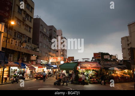 Stanley Market at dusk, Hong Kong, China Stock Photo