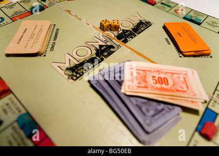 Monopoly game exist already for many generations. This version dates from the second world war. Stock Photo