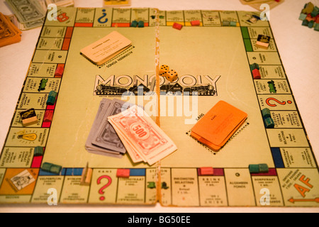 Monopoly game exist already for many generations. This version dates from the second world war. Stock Photo