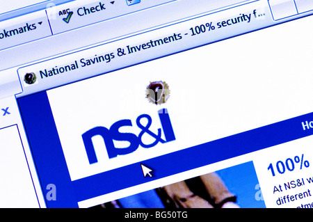 Macro screenshot of the National Savings and Investments (NS&I) website. Editorial use only. Stock Photo