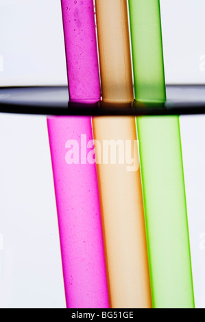 Drinking straws refracted Stock Photo