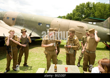 South African Army re-enactors. South African Military History Museum. Johannesburb, South Africa. Stock Photo
