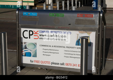 rubbish bin recycling gallions reach shopping centre within the M25 east london england uk gb Stock Photo