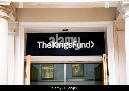 The King's Fund office sign and door, in Cavendish Square, London. UK. Stock Photo