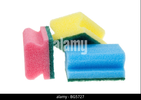 cleaning sponges isolated on a white background Stock Photo