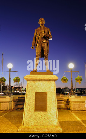 Statue of Captain James Cook on causeway-Victoria, British Columbia, Canada. Stock Photo
