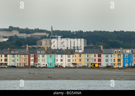 View of Aberystwyth University and the National Library of Wales from the sea. Stock Photo