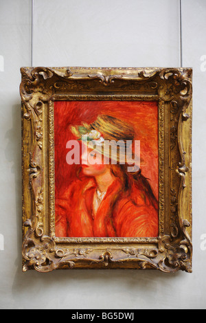 Girl With A Red Hair Ribbon 1891 Framed Print by Auguste Renoir - Fine Art  America