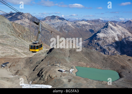 Diavolezza cable car, Pontresina Switzerland Stock Photo