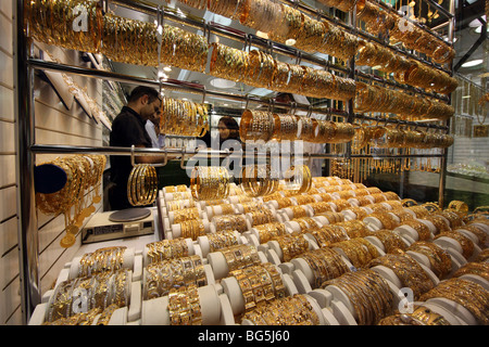 Gold Souq in the city centre, Dubai, United Arab Emirates Stock Photo