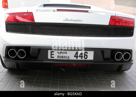 The back of a Lamborghini Stock Photo