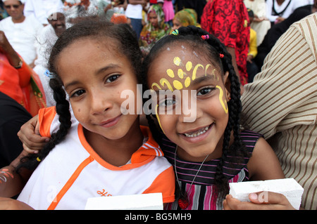 Two girls, Dubai, United Arab Emirates Stock Photo