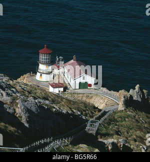 CALIFORNIA - Point Reyes Lighthouse overlooking the Pacific Ocean on Point Reyes in Point Reyes National Seashore. Stock Photo