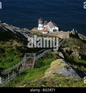 CALIFORNIA - Point Reyes Lighthouse overlooking the Pacific Ocean on Point Reyes in Point Reyes National Seashore. Stock Photo