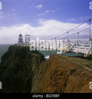 CALIFORNIA - Bridge leading to Point Bonita Lighthouse in the Golden Gate National Recreation Area. Stock Photo