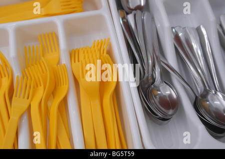 Cutlery (Fork and spoon). Brazil 20/11/2009 at 11:17am. Stock Photo