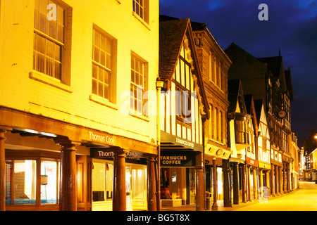 Winchester high street at night. Winchester, Hampdhire, England, UK Stock Photo