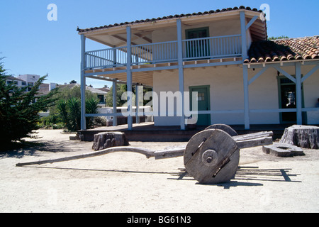 Oxcart at the Custom House, Monterey Historic State Park, California Stock Photo