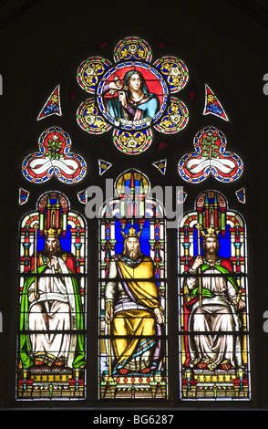 windowpane from st. Germain Auxerrois gothic church in Paris Stock Photo