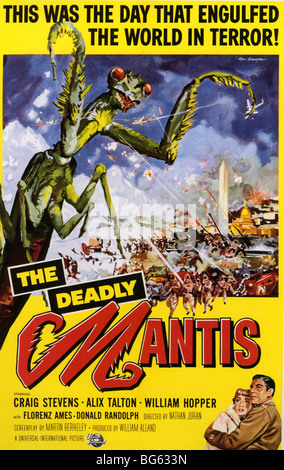 THE DEADLY MANTIS - Poster for 1957 Universal-International film with Craig Stevens and Alix Talton Stock Photo