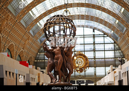 Jean-Baptiste Carpeaux, The Four Parts of the World Holding the Celestial Sphere, Musée d'Orsay (Orsay Museum), Paris, France Stock Photo