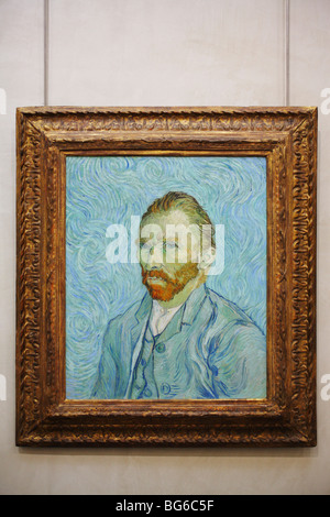 Vincent van Gogh self portrait 1889, d'Orsay Museum, Paris, France Stock Photo