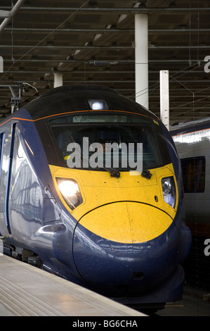 Class 395 Hitachi Olympic Javelin train at St Pancras railway station,London, England. Stock Photo