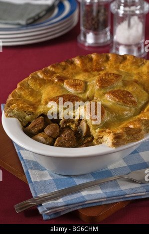 A classic English dish of Steak and Kidney Suet Pudding ...