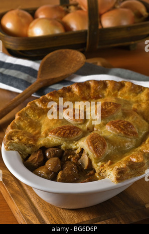 A classic English dish of Steak and Kidney Suet Pudding ...