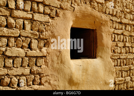 Typical house built with bricks in the city of Al Qasr in Dakhla oasis, west of Egypt Stock Photo