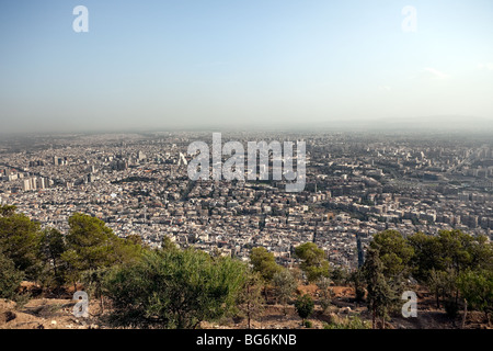 Panorama of Damascus from mountain Kasun Stock Photo