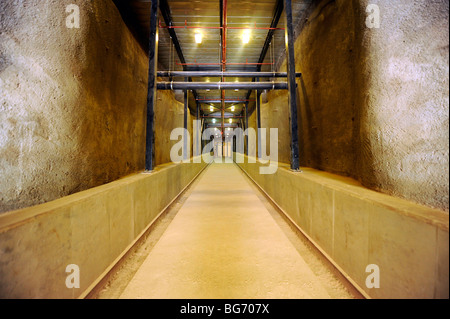 The mine shaft tunnel at Soccer City Stadium in Johannesburg where the players walk down from the dressing rooms to the pitch Stock Photo