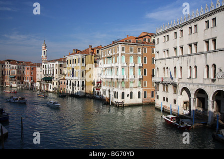 Façades of houses and palaces by the Grand Canal in Venice, Italy Stock Photo