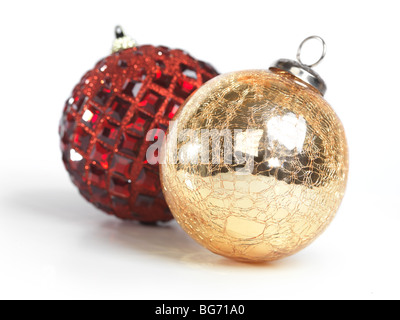 Christmas ornaments isolated on white background Stock Photo