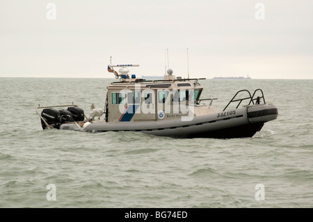 A US Customs and Border Patrol boat, part of the Marine unit known as ...