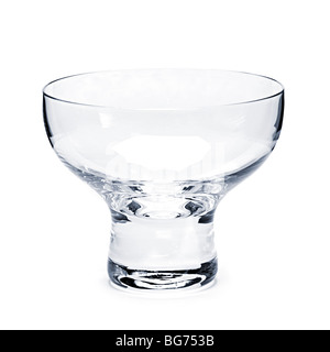 Empty glass ice cream dish isolated on white background Stock Photo