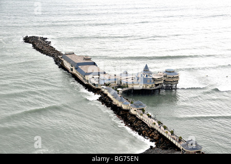 jetty and restaurant La Rosa Nautica, Lima, Peru Stock Photo