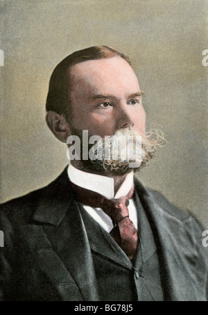 John Hay, author and US Secretary of State. Hand-colored halftone of a photograph Stock Photo