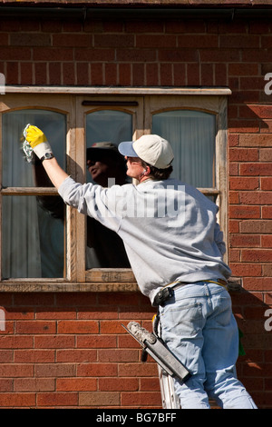 Window cleaner, England, UK Stock Photo