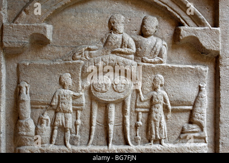 Romanesque sculpture in museum, Modena, Emilia-Romagna, Italy Stock Photo