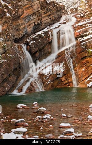 Cameron Falls in the Waterton Townsite, Waterton Lakes National Park (a UNESCO World Heritage Site & Biosphere Reserve), Alberta Stock Photo