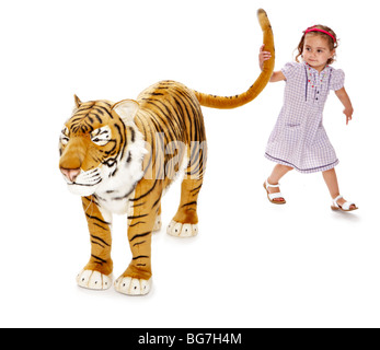 Large Toy Tiger Hannah Stock Photo