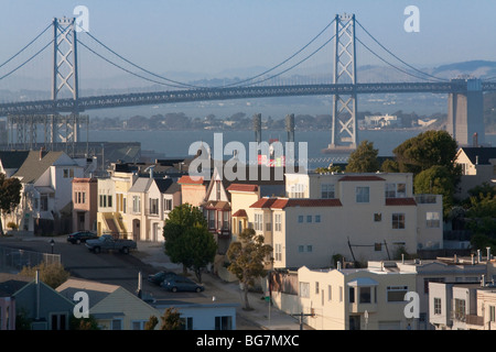 Bay Bridge, Potrero Hill, San Francisco, California, USA Stock Photo