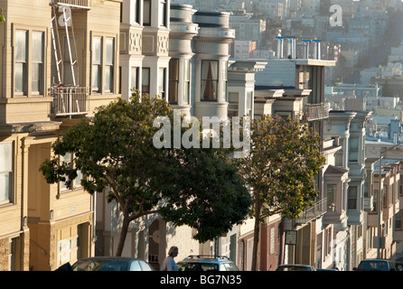 Apartments,Telegraph Hill, San Francisco, California, USA Stock Photo