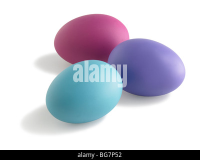 3 Easter eggs on white Stock Photo