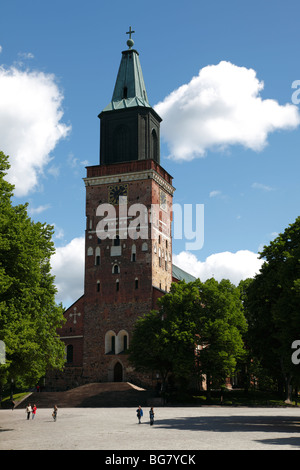 Finland, Region of Finland Proper, Western Finland, Turku, Unikankari Hill, Medieval Turku Cathedral, Park Stock Photo