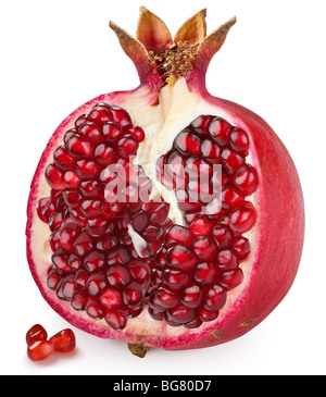 Half of pomegranate on a white background Stock Photo