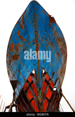 Boat in maintenance in a dry boatyard, Stock Photo