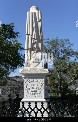 Tombstone at Silver Terrace Cemeteries, circa 1800s. Site at Virginia City, Nevada. Stock Photo